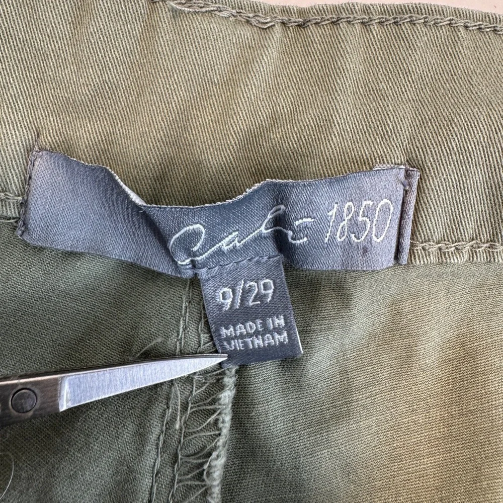 Cali1850 Cargo Jogger Pants Womens 9 Green Cotton Suspenders Gorpcore Utility